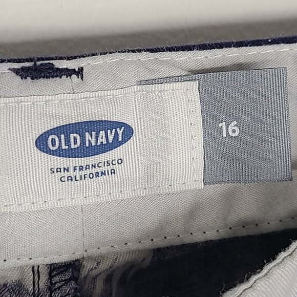 Old Navy Blue White Dandelion Cotton Chino Shorts Plus - Picture 6 of 7